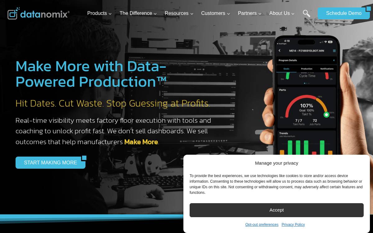 Datanomix website preview