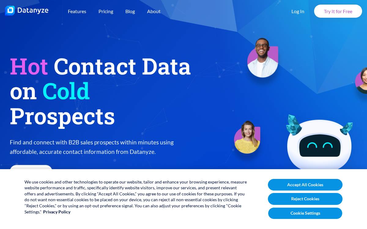 Datanyze website preview