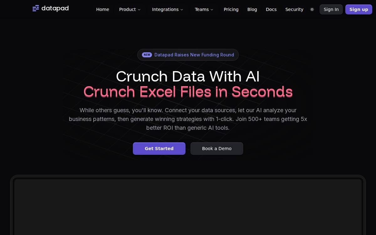 Datapad website preview