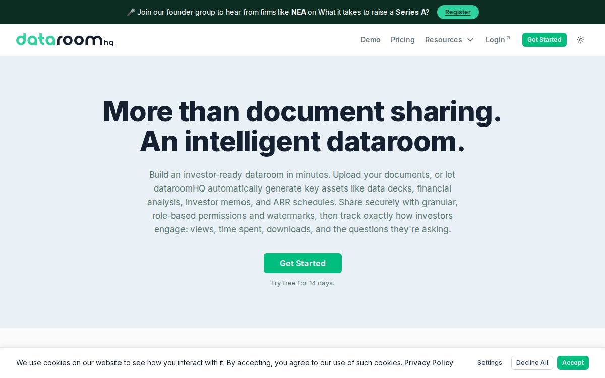 Dataroomhq website preview