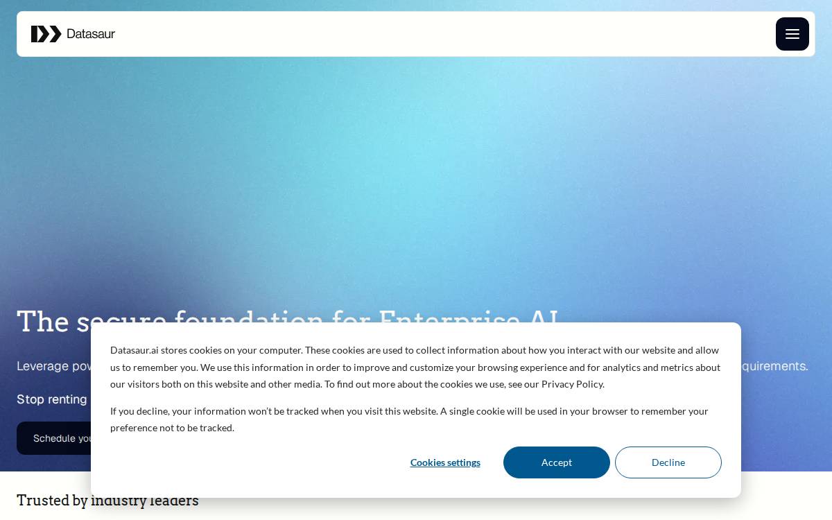 Datasaur website preview