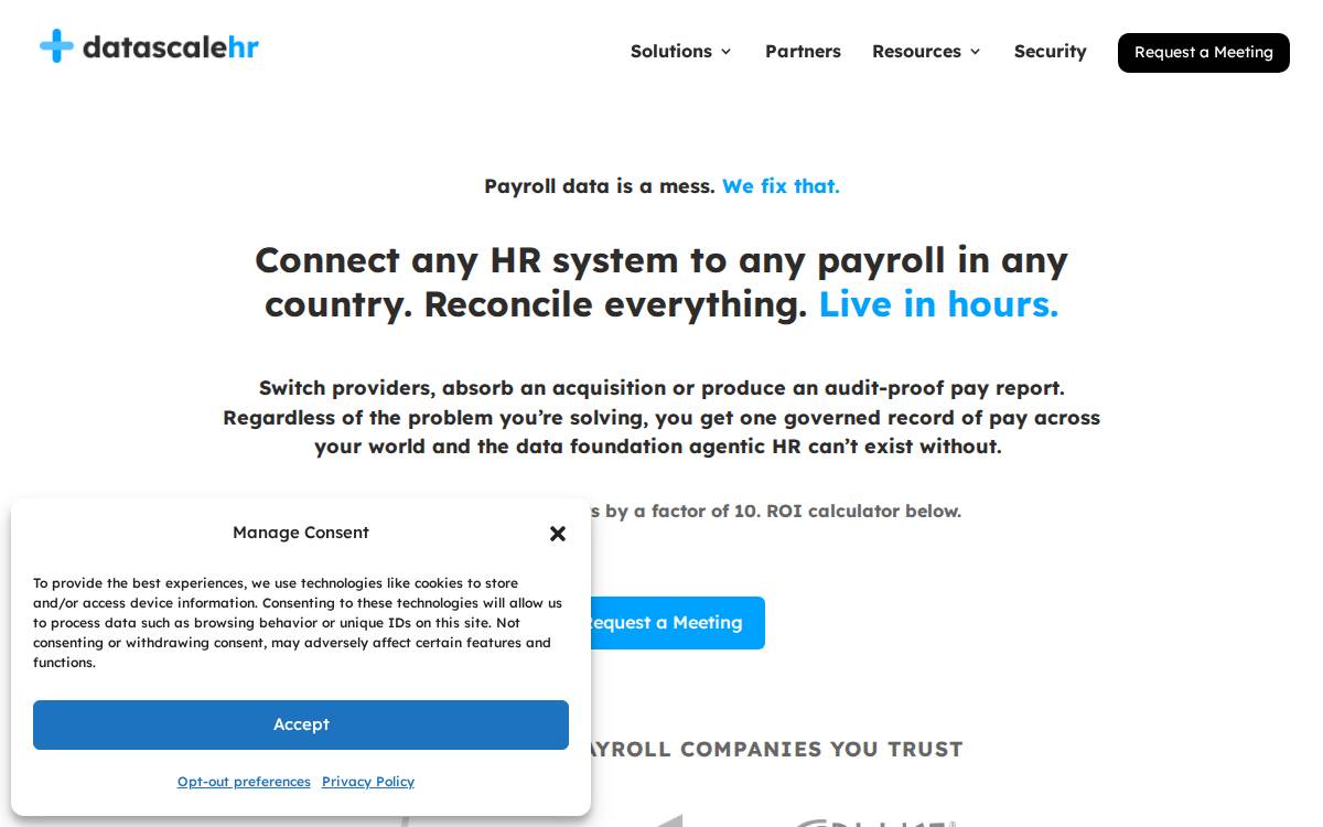 Datascalehr website preview