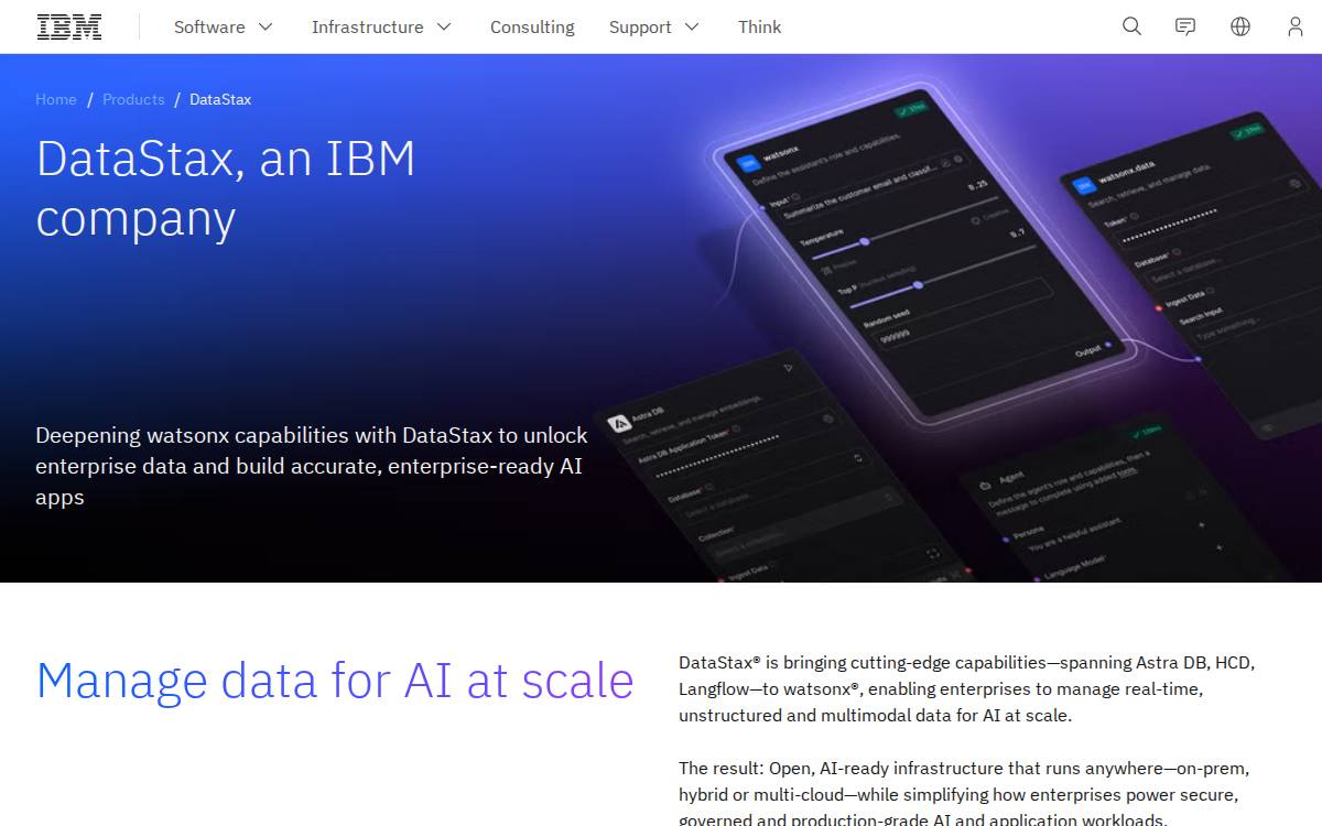 DataStax website preview