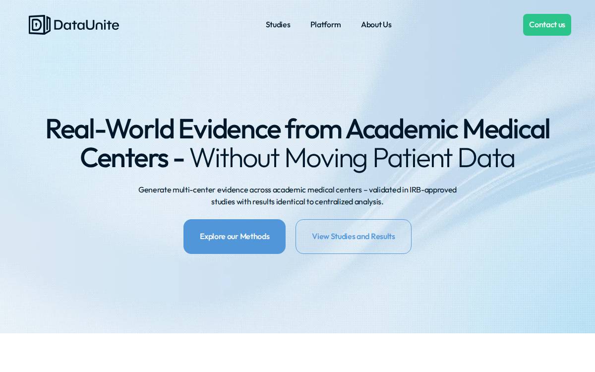 DataUnite website preview