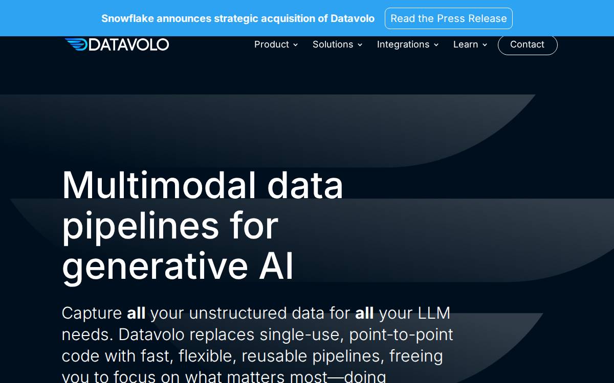 Datavolo website preview
