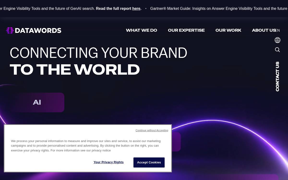 Datawords website preview
