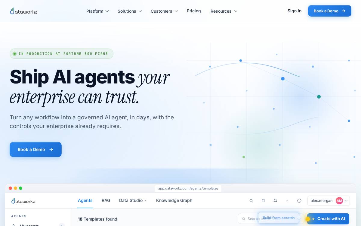 Dataworkz website preview