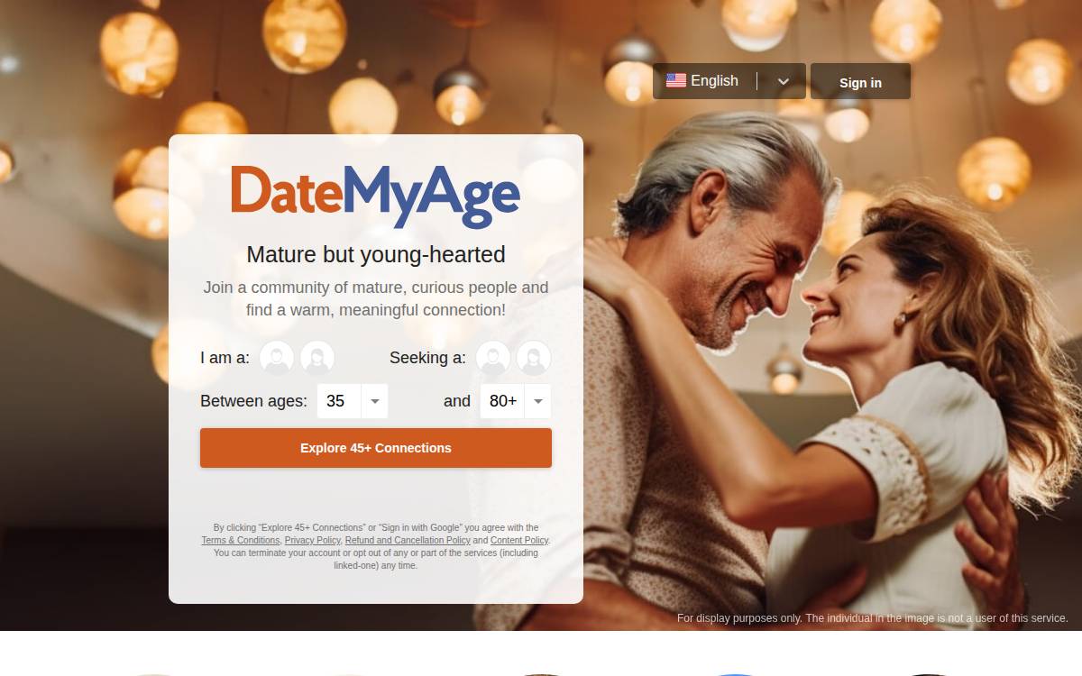 DateMyAge website preview