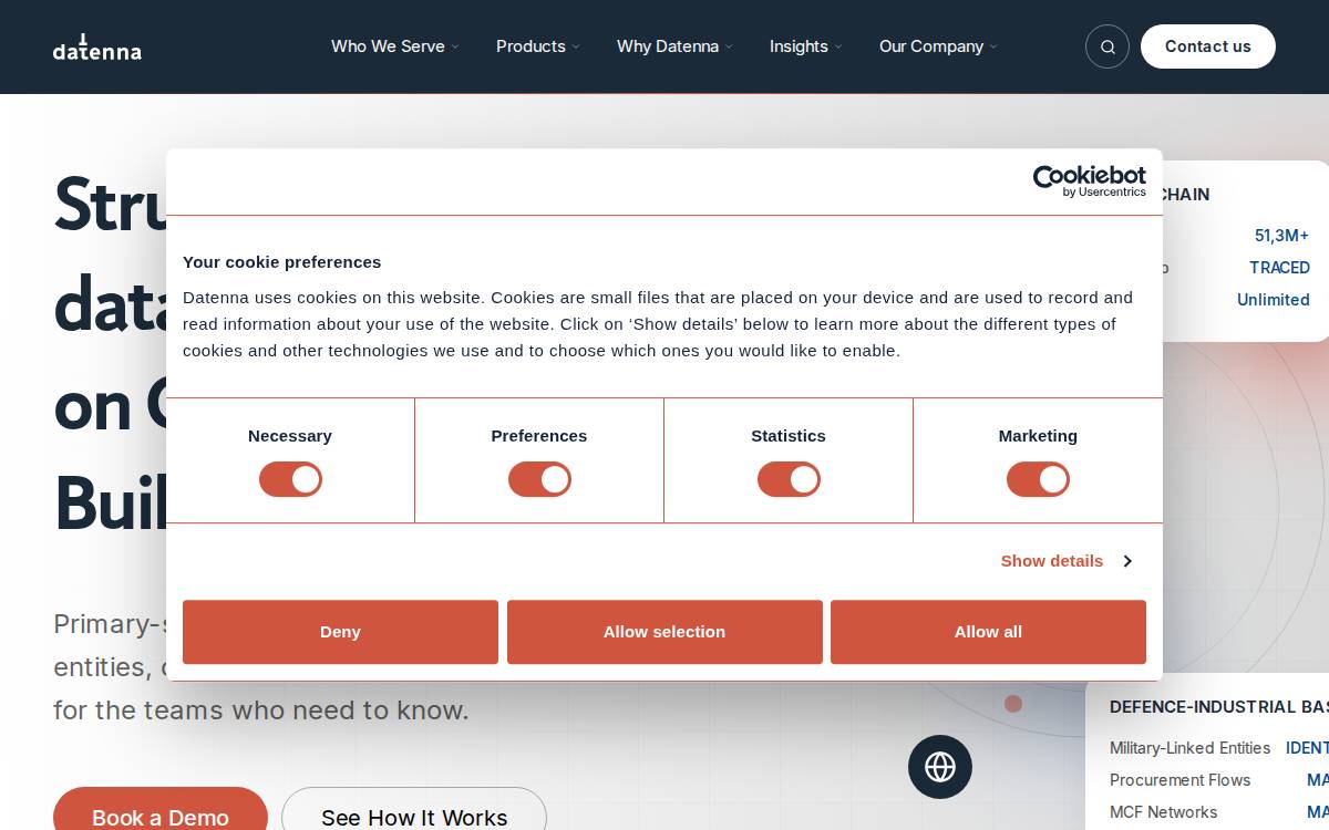 Datenna website preview