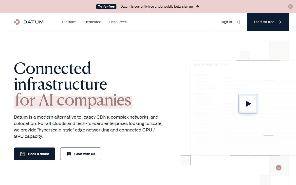 Datum website preview