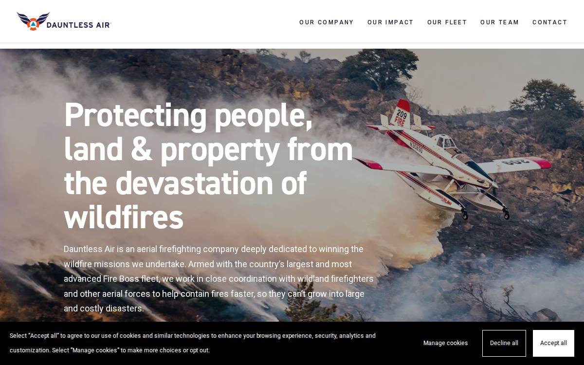 Dauntless Air website preview