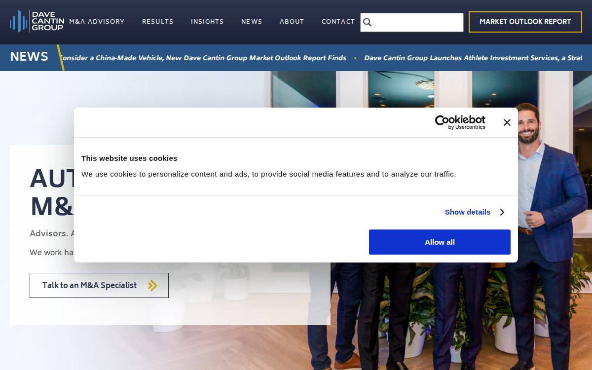 Dave Cantin Group website preview