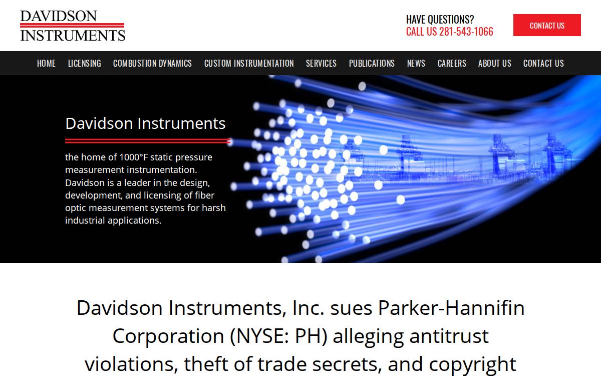 Davidson Instruments website preview