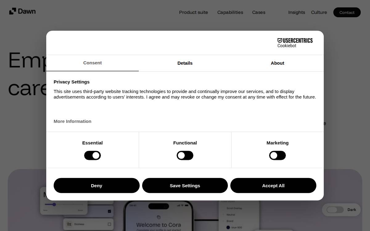 Dawnhealth website preview