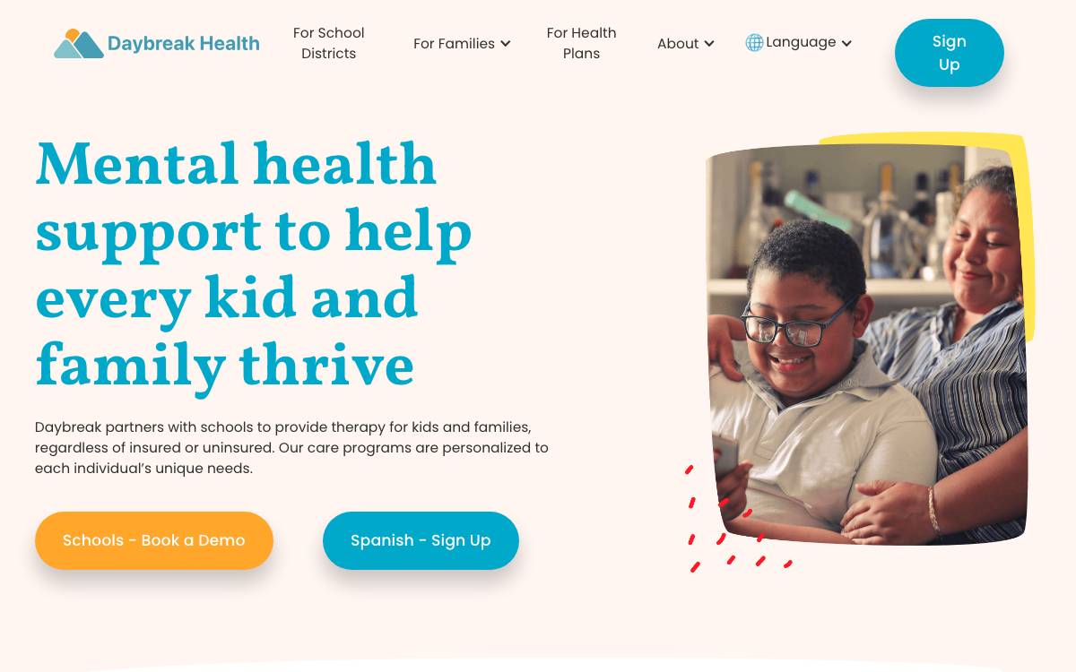 Daybreak Health website preview