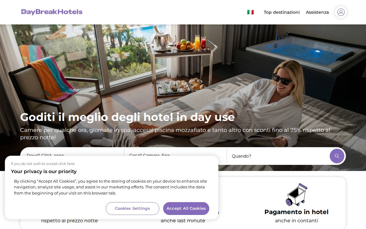 DayBreakHotels website preview