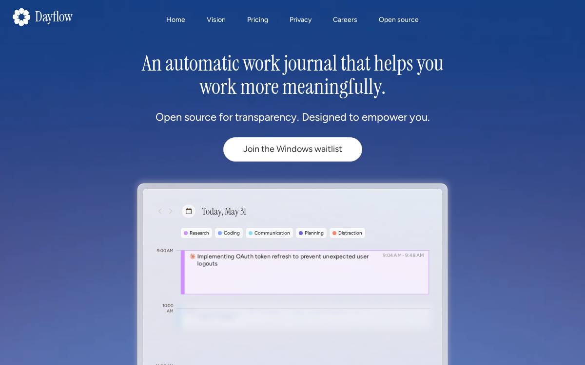 Dayflow website preview