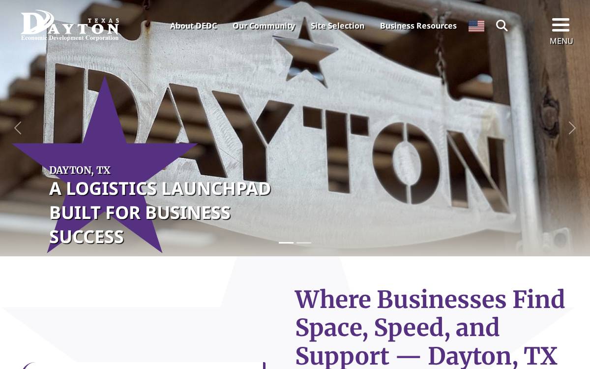 Dayton Economic Development Corporation website preview