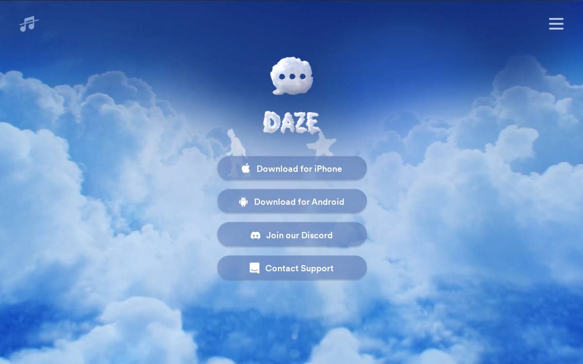 Daze website preview