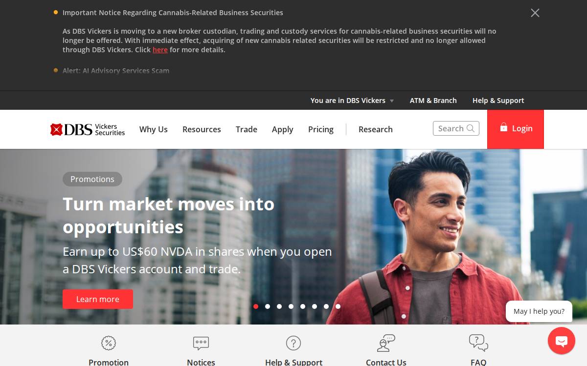 DBS Vickers Online website preview