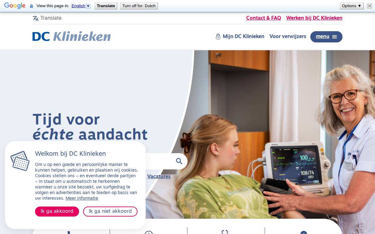 DC Klinieken website preview