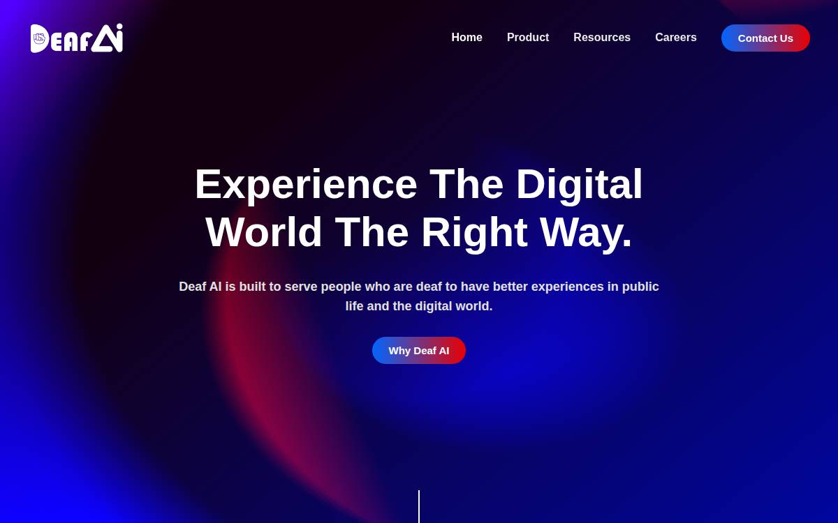 Deaf AI Website website preview