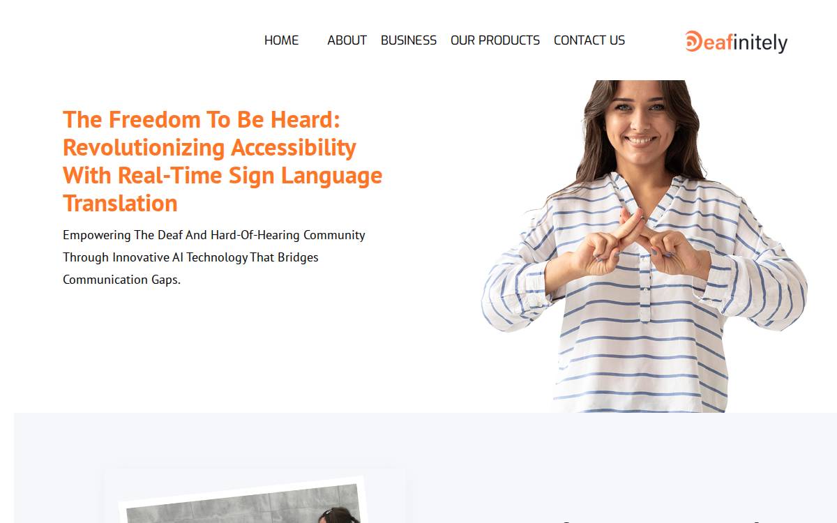Deafinitely website preview