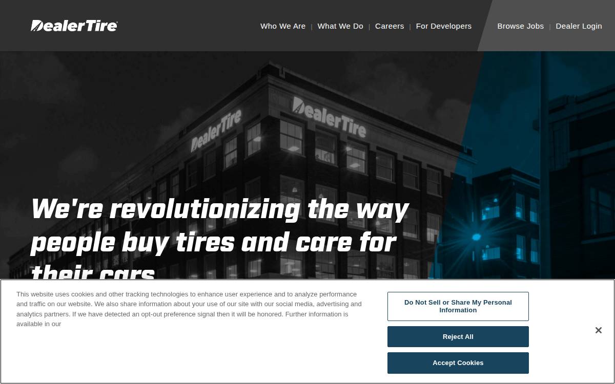 Dealer Tire website preview
