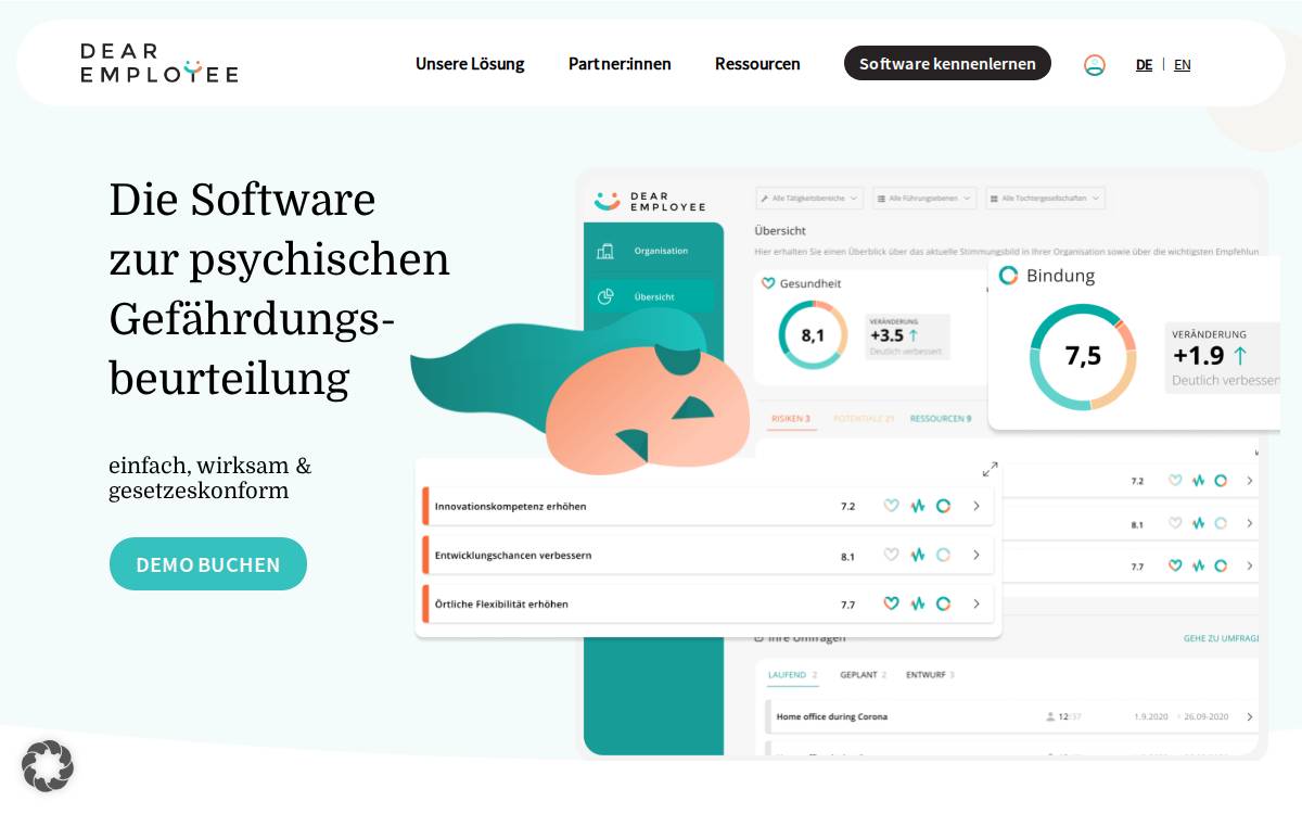 DearEmployee GmbH website preview