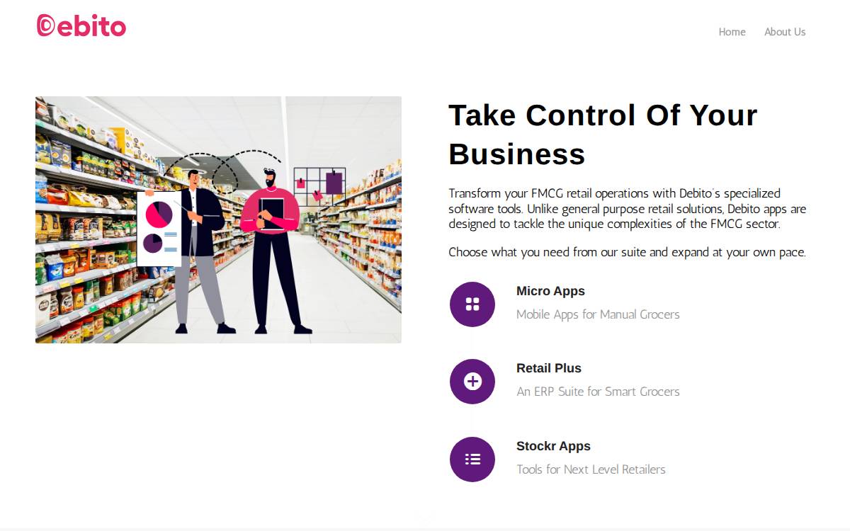 Debito website preview
