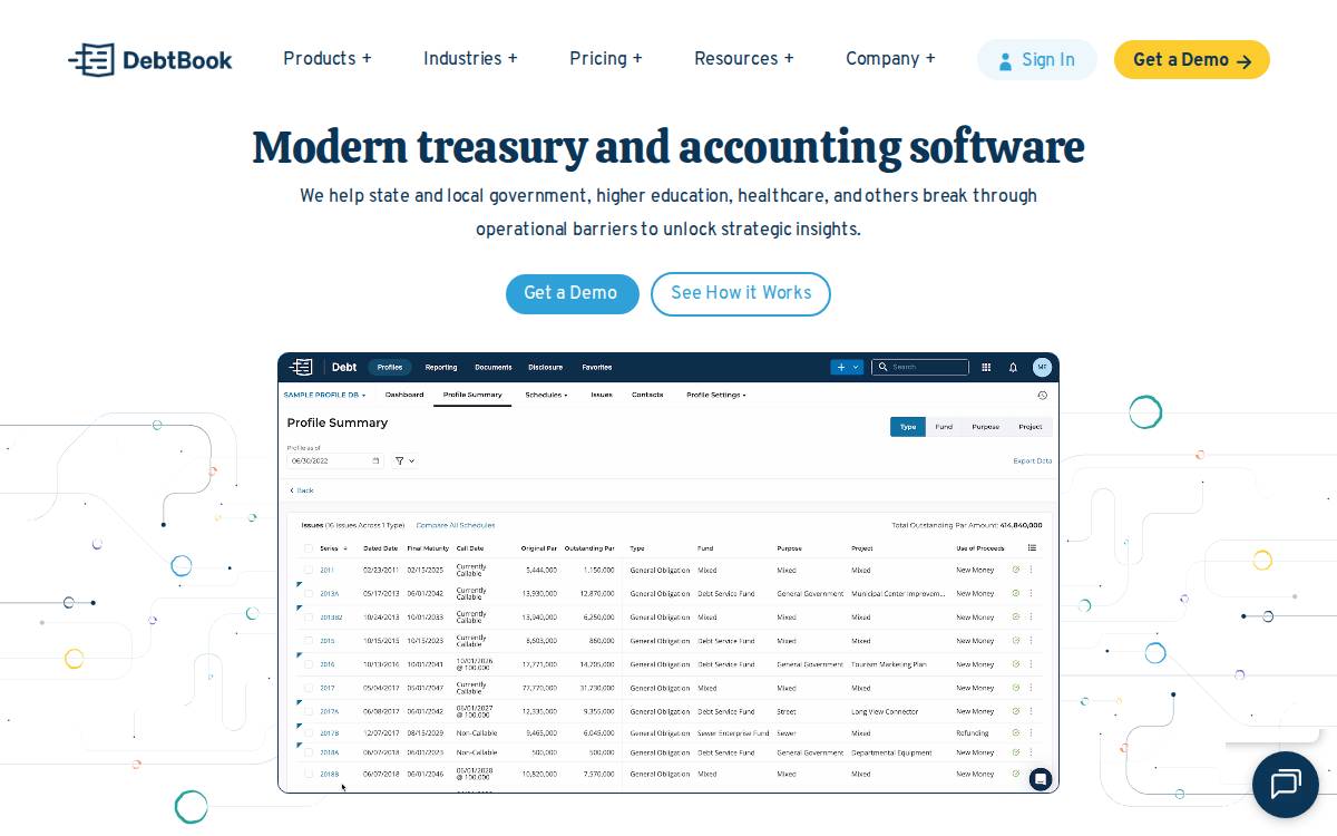 Debtbook website preview