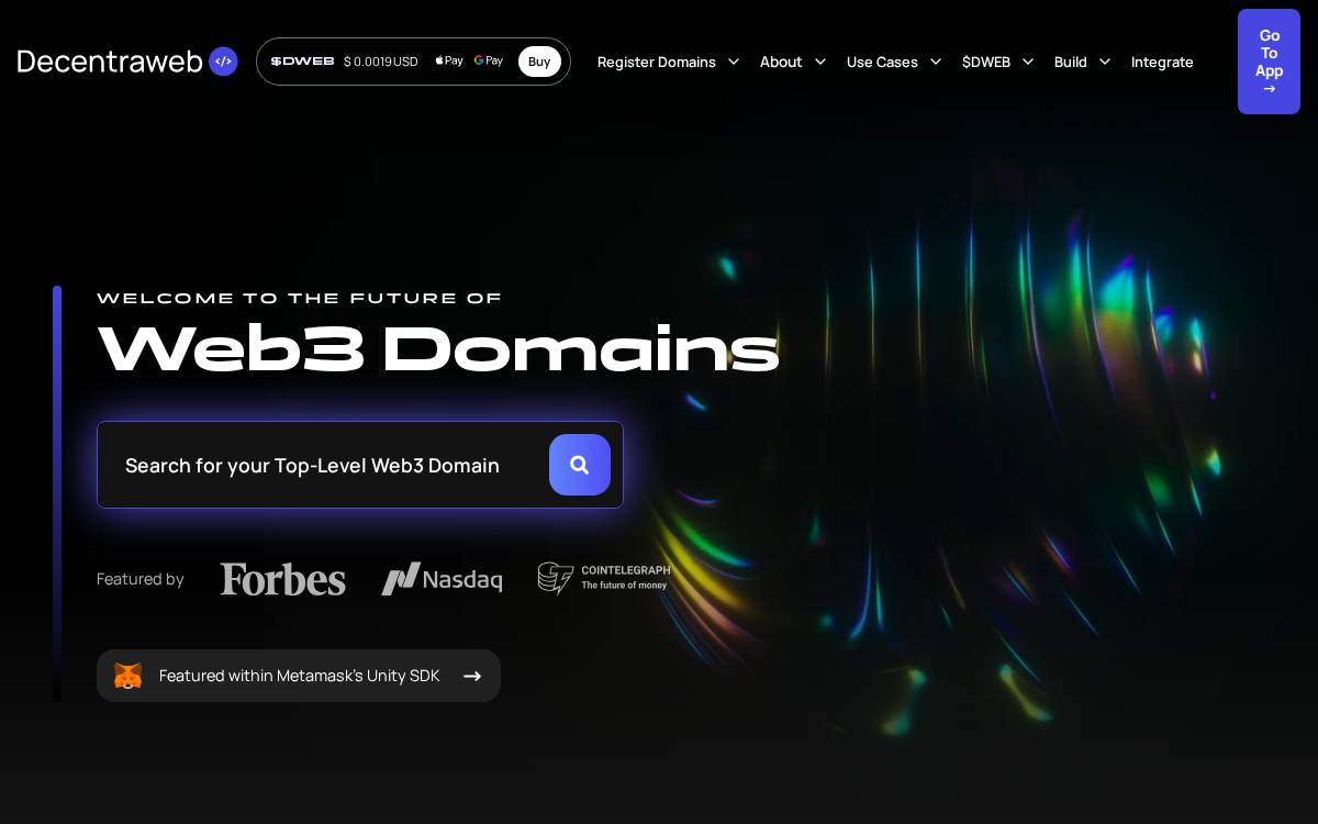 Decentraweb website preview