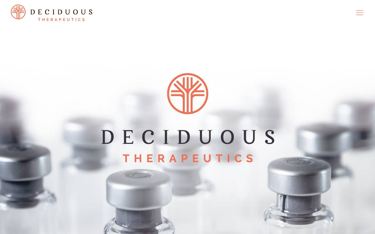 Deciduous Therapeutics website preview