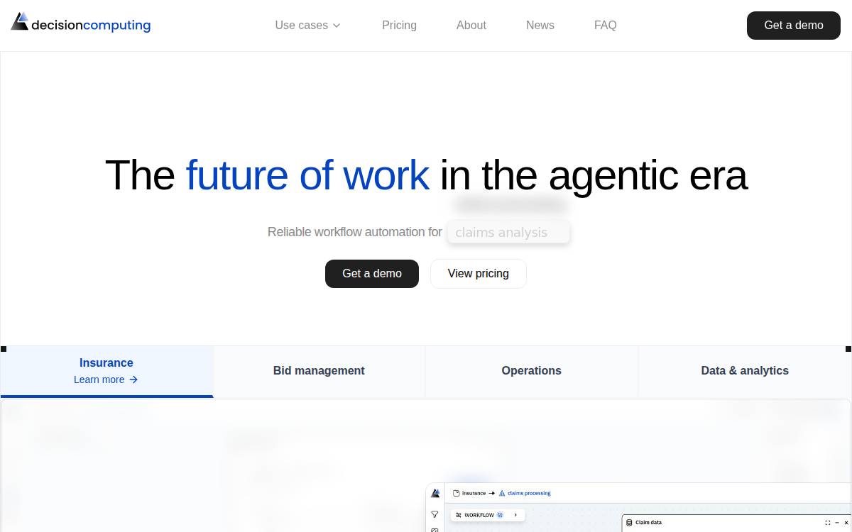 Decision Computing website preview