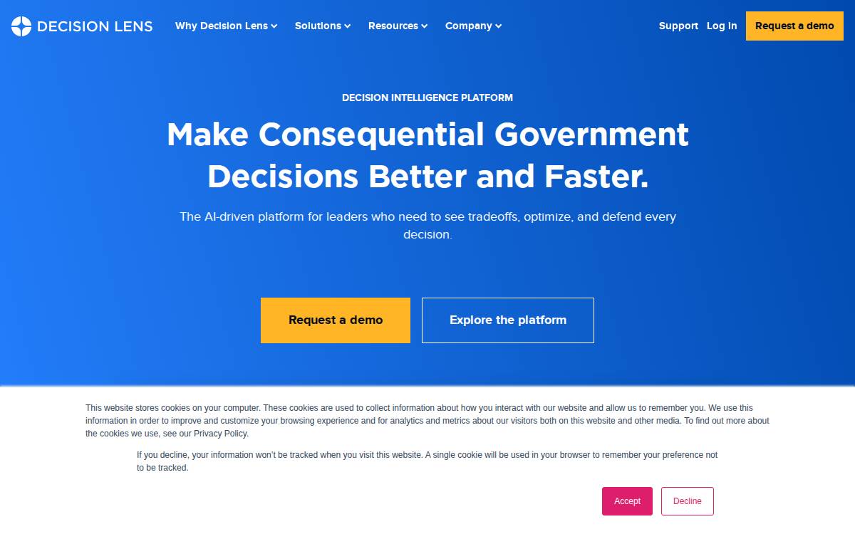 Decision Lens website preview