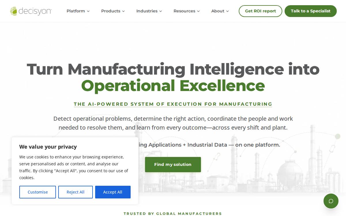 Decisyon website preview