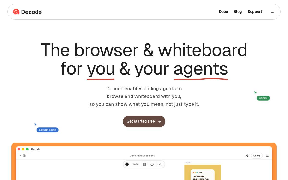 Decode website preview