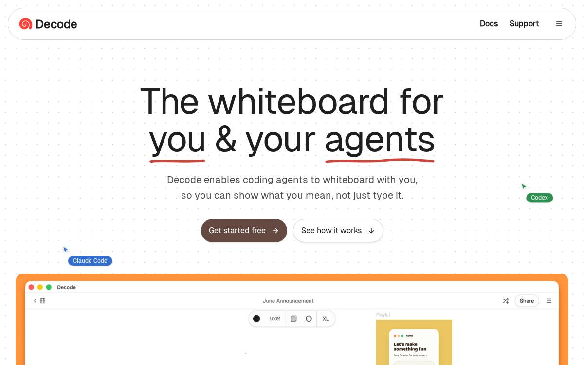 Decode website preview