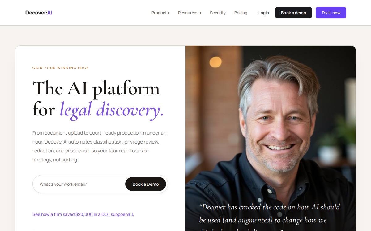 DecoverAI website preview