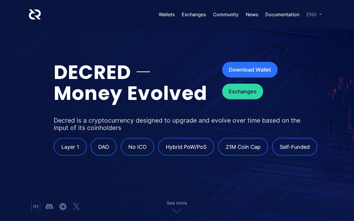 Decred website preview