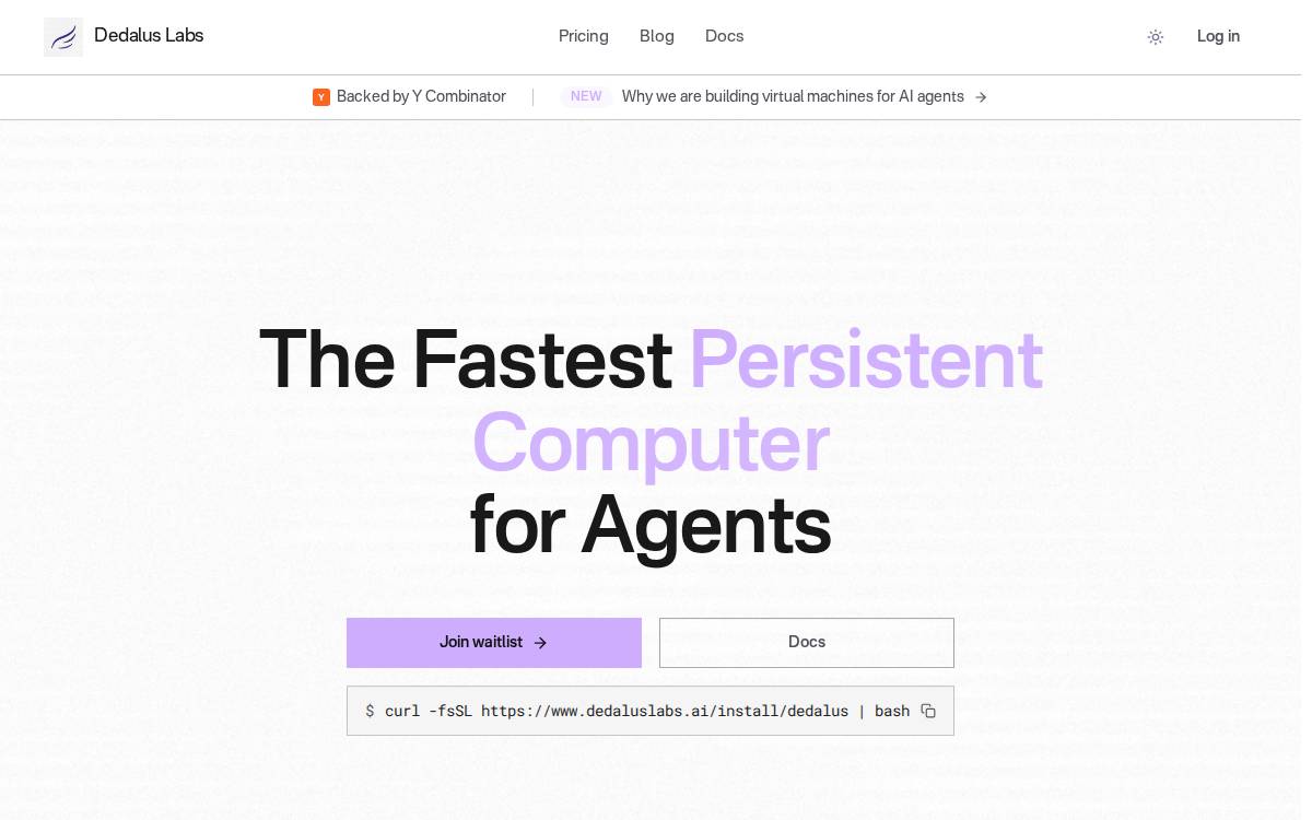 Dedalus Labs website preview