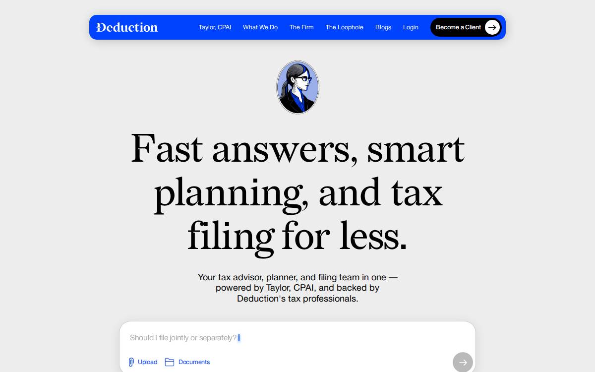 Deduction website preview