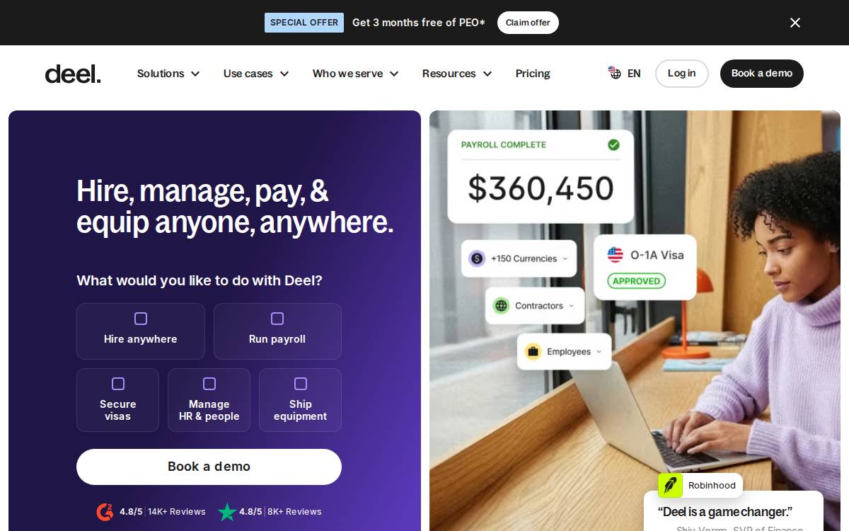 Deel website preview
