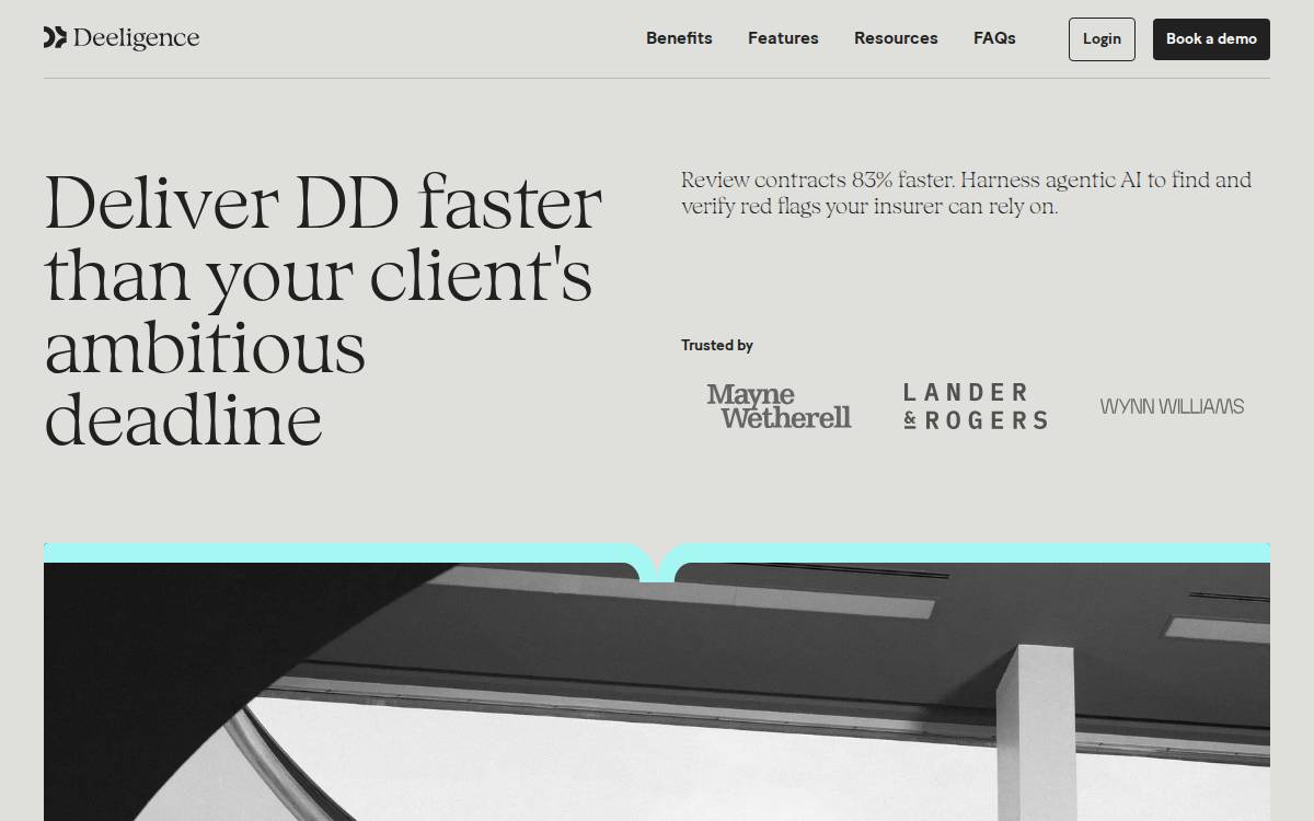 Deeligence website preview