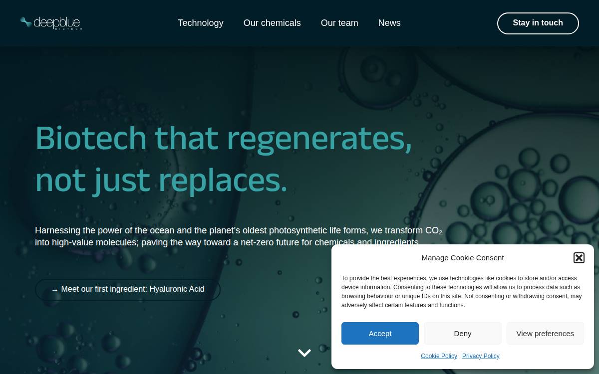 Deep Blue Biotech website preview