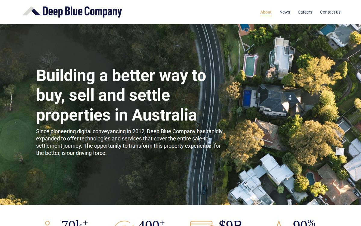 Deep Blue Company website preview