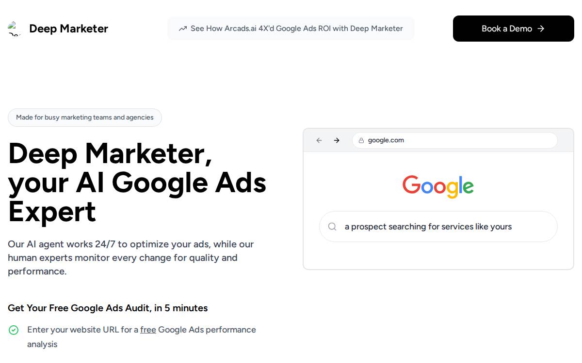 Deep Marketer website preview