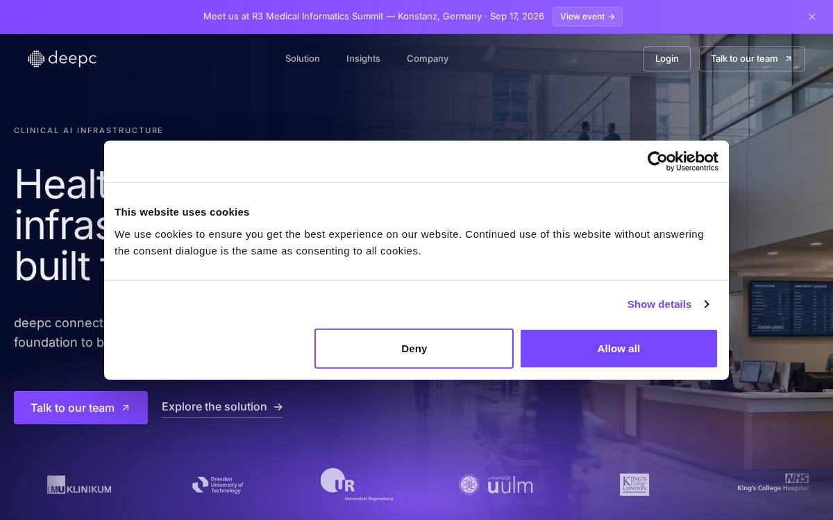 Deepc website preview