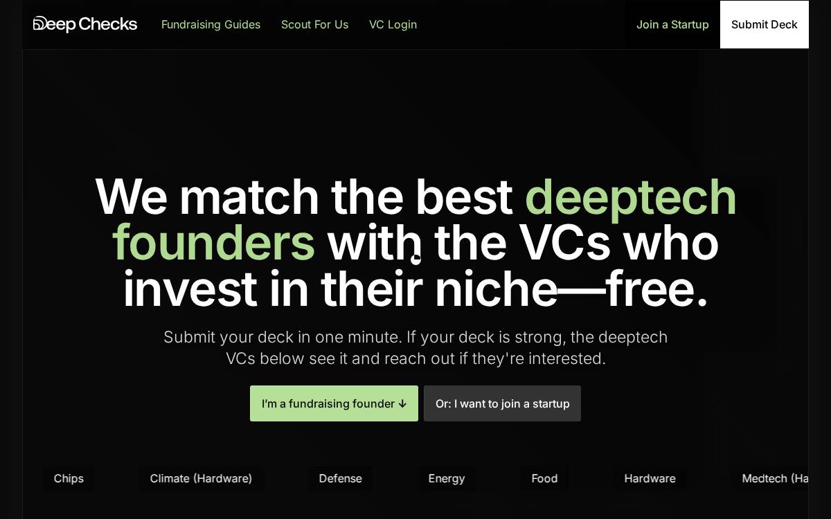 Deepchecks website preview