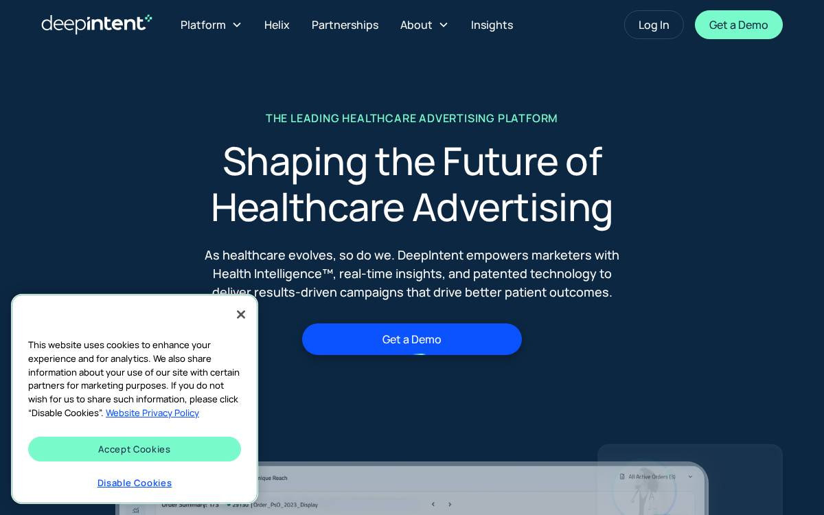 Deepintent website preview